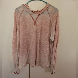 Maurices Pink Hooded Long Sleeve Top